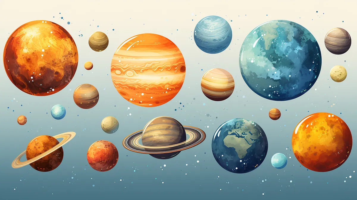 is he cheating: Venus and Mars planets illustration illustration