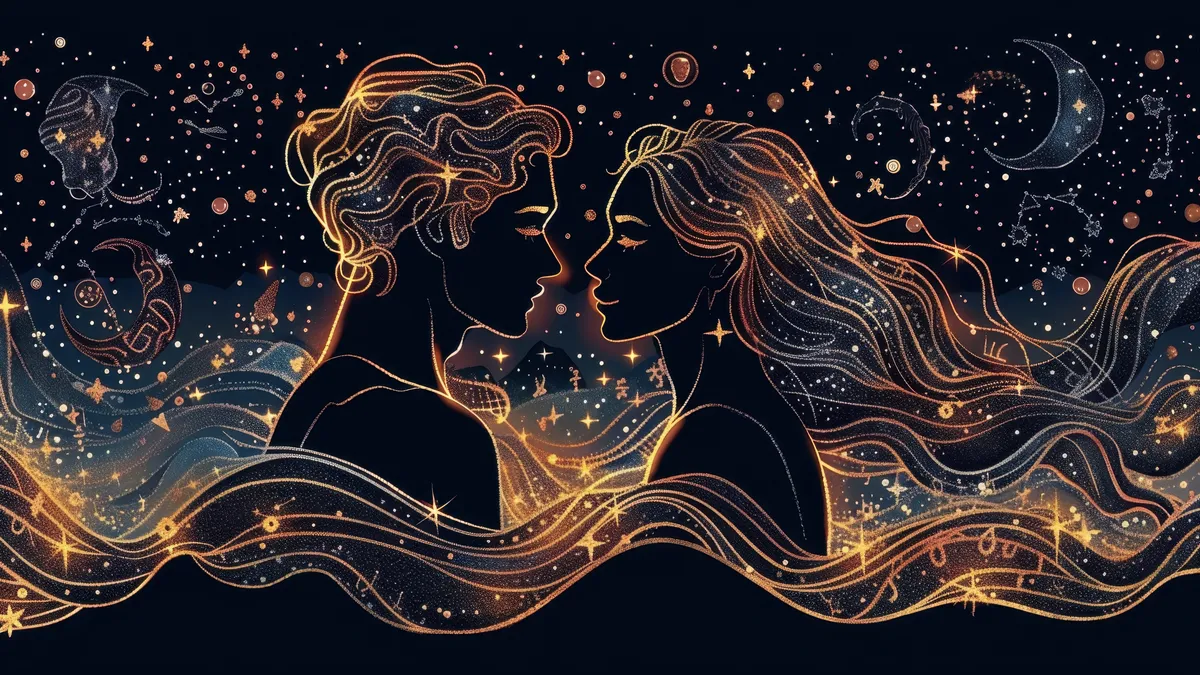psychic love reading: zodiac love constellation illustration illustration