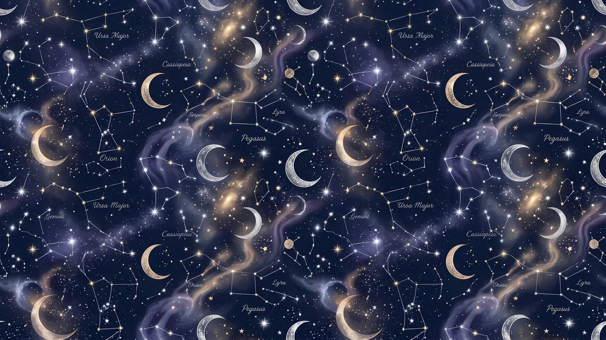 moon phases constellation background illustration for will he come back