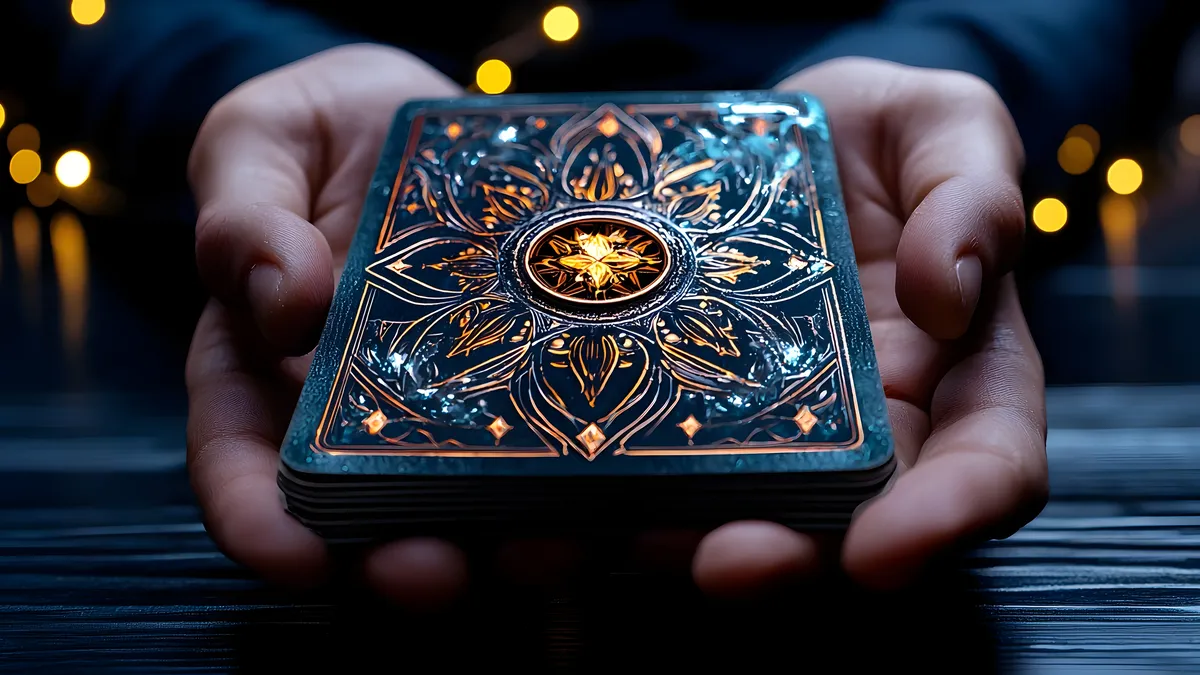 will he come back tarot: hands shuffling tarot deck illustration for this article